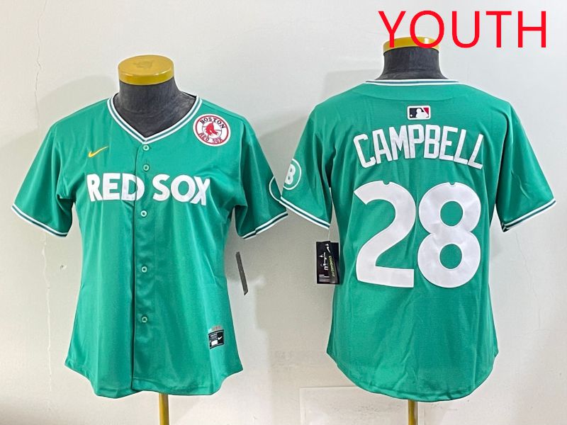 Youth 2025 Boston Red Sox #28 Campbell Dark Green Joint Name Nike MLB Jersey style 9->youth mlb jersey->Youth Jersey